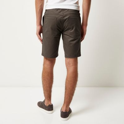 Grey casual slim fit bermuda shorts